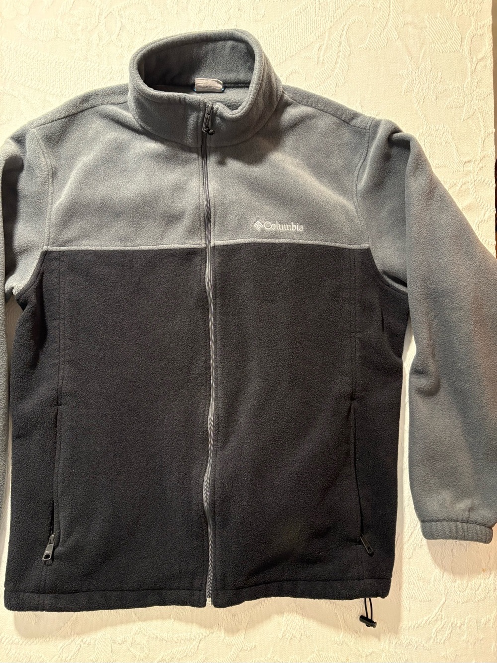 Columbia Men's Two-Tone Gray Black Full-Zip Fleece Jacket